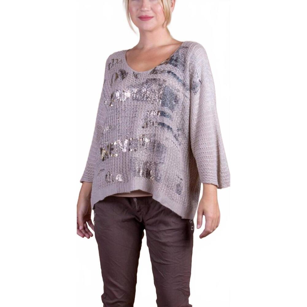 NEW GIGI MODA lustro knit sweater in beige